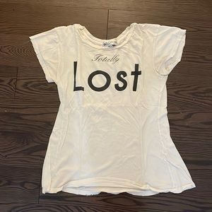 WILDFOX cream cotton t shirt from designer brand